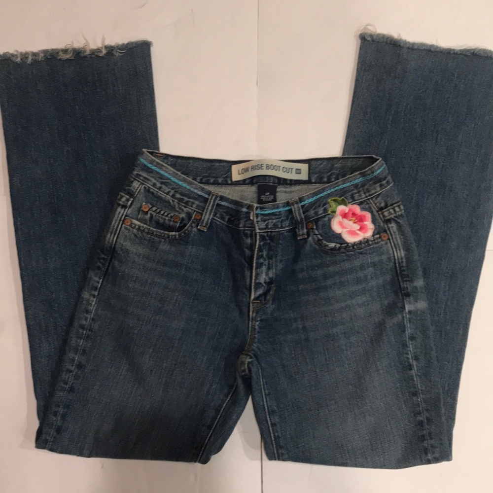 Gap Embroidered Boot Cut Jeans
